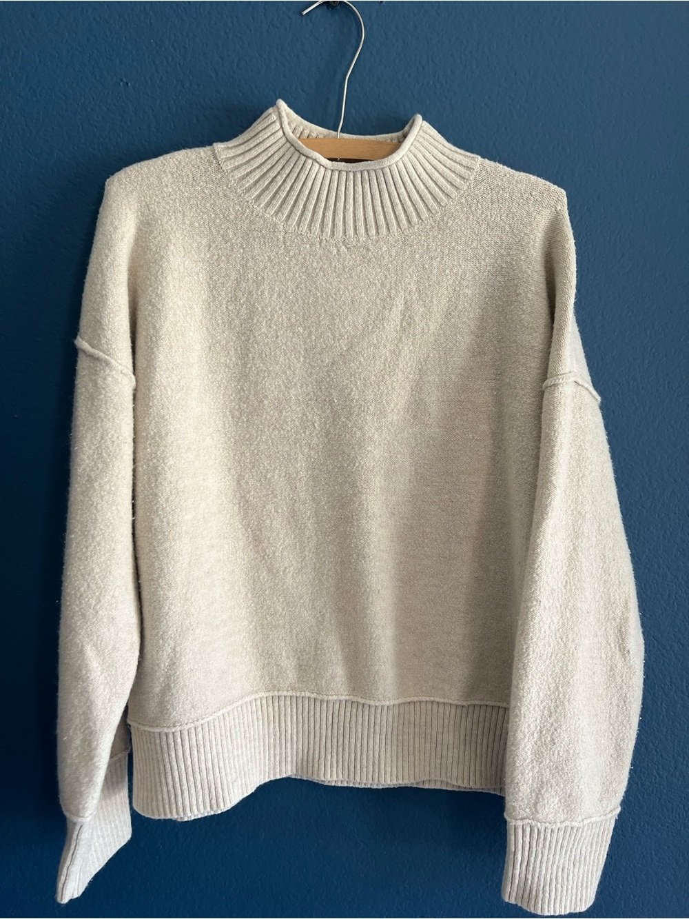 Universal Thread Women's Mock Neck Sweater in Light Beige